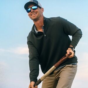 Free Fly Apparel Waffle Quarter Zip Size M